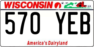 WI license plate 570YEB
