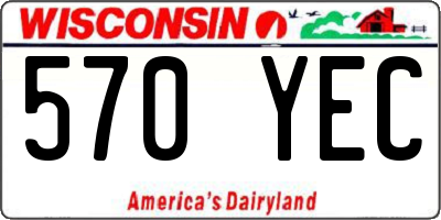 WI license plate 570YEC