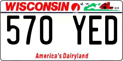 WI license plate 570YED