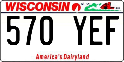 WI license plate 570YEF