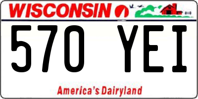 WI license plate 570YEI