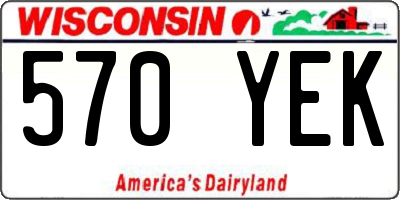 WI license plate 570YEK