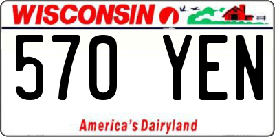 WI license plate 570YEN