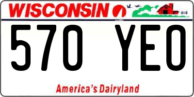 WI license plate 570YEO
