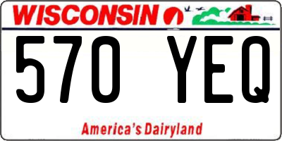 WI license plate 570YEQ