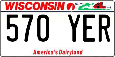 WI license plate 570YER