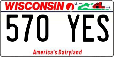 WI license plate 570YES