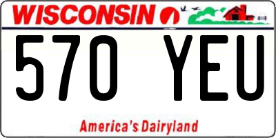 WI license plate 570YEU