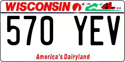 WI license plate 570YEV