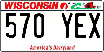 WI license plate 570YEX