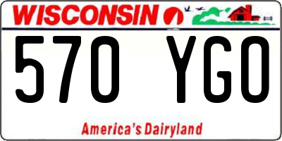 WI license plate 570YGO