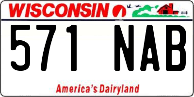 WI license plate 571NAB