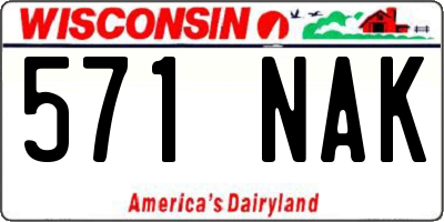 WI license plate 571NAK