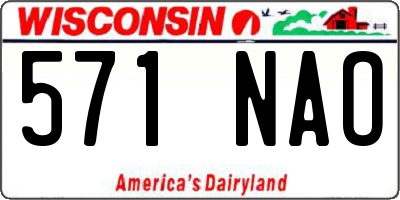 WI license plate 571NAO