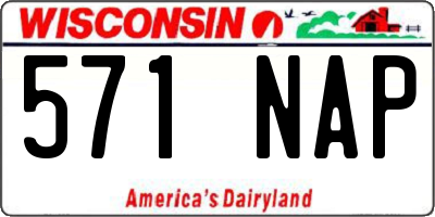 WI license plate 571NAP