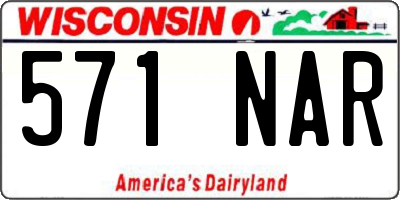 WI license plate 571NAR