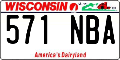 WI license plate 571NBA