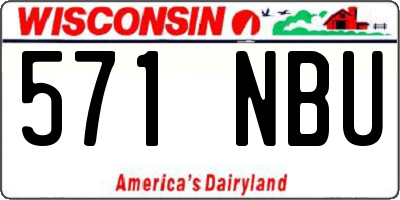 WI license plate 571NBU
