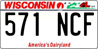 WI license plate 571NCF