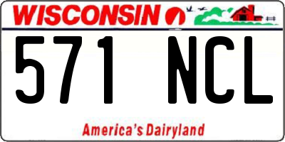 WI license plate 571NCL
