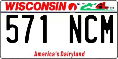 WI license plate 571NCM