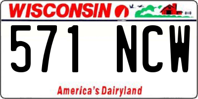 WI license plate 571NCW