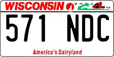 WI license plate 571NDC
