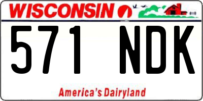 WI license plate 571NDK