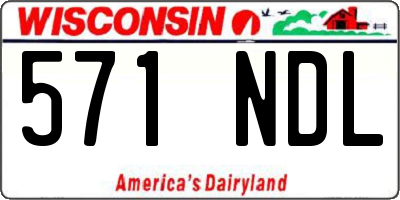 WI license plate 571NDL