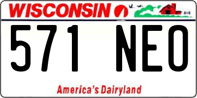 WI license plate 571NEO