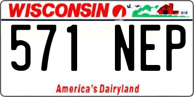 WI license plate 571NEP