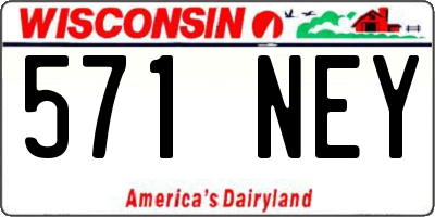 WI license plate 571NEY
