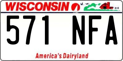 WI license plate 571NFA