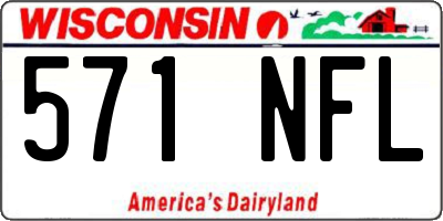WI license plate 571NFL