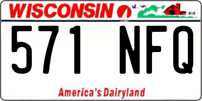 WI license plate 571NFQ
