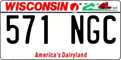 WI license plate 571NGC