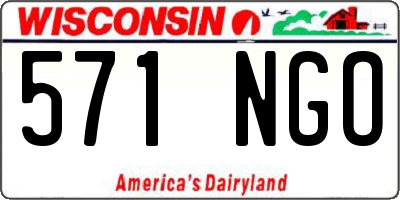 WI license plate 571NGO