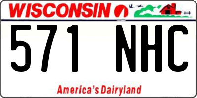 WI license plate 571NHC