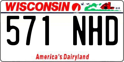 WI license plate 571NHD