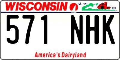 WI license plate 571NHK