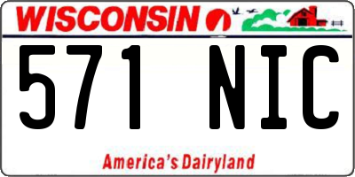 WI license plate 571NIC