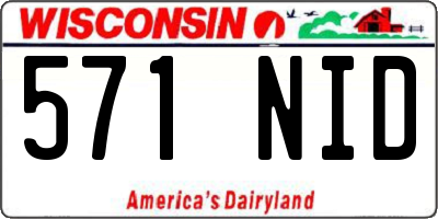 WI license plate 571NID