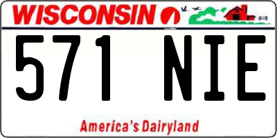 WI license plate 571NIE