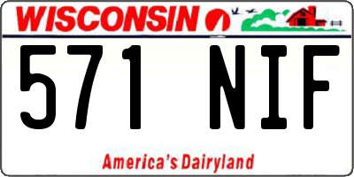 WI license plate 571NIF