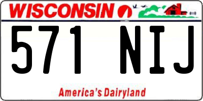 WI license plate 571NIJ
