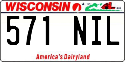 WI license plate 571NIL