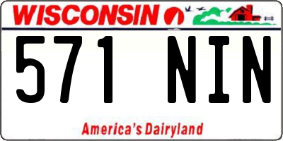 WI license plate 571NIN