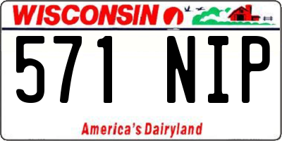 WI license plate 571NIP