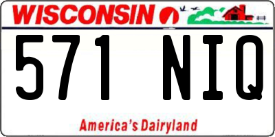 WI license plate 571NIQ