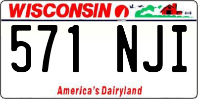 WI license plate 571NJI
